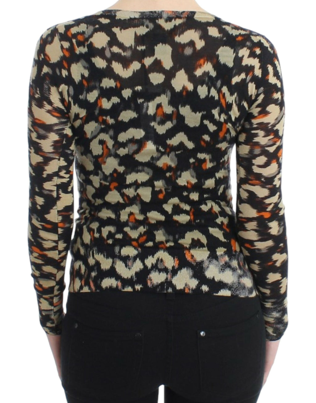 Multicolor v-neck wool jumper
