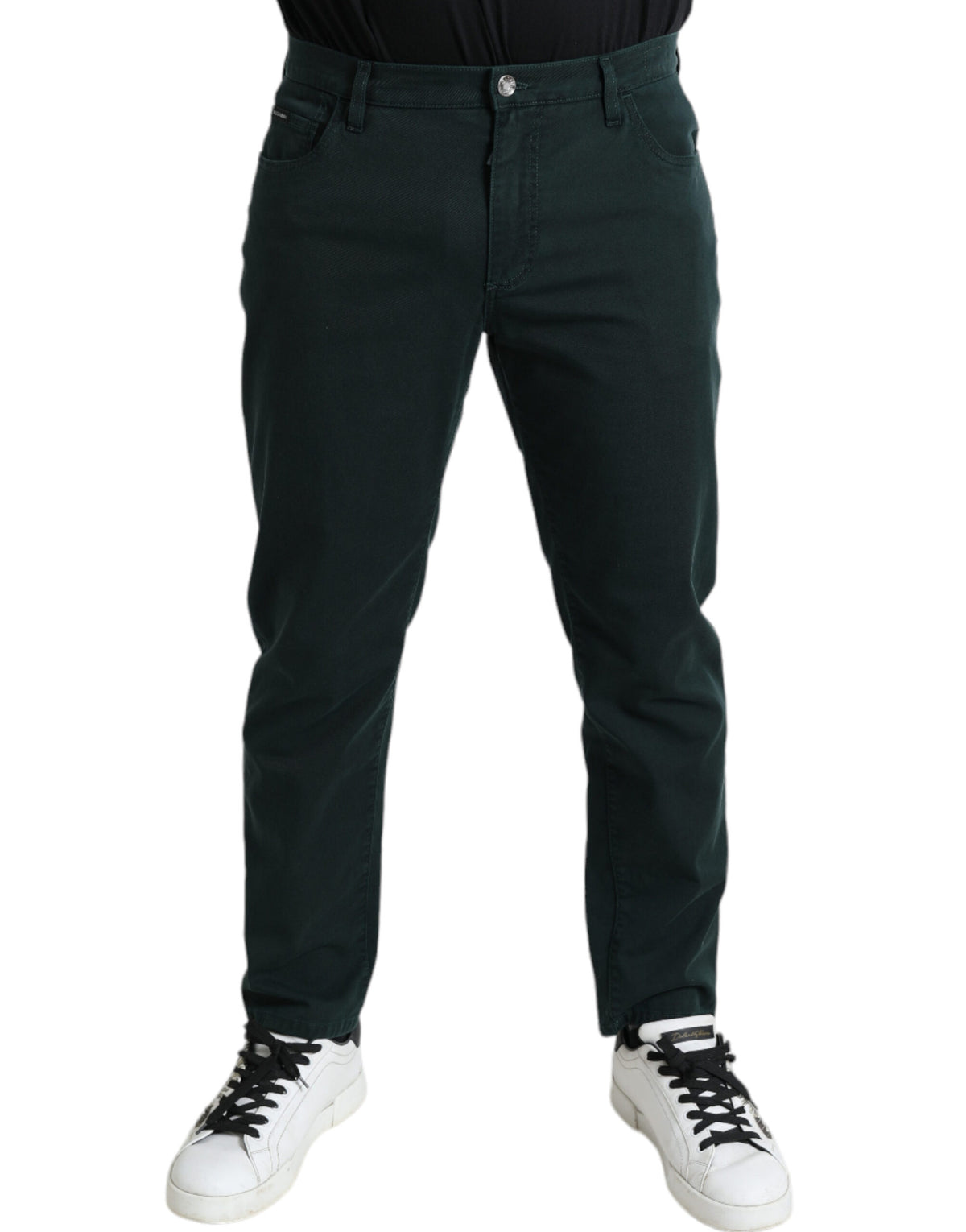 Dolce & Gabbana Grüne Baumwoll-Stretch-Skinny-Denim-Jeans für Männer