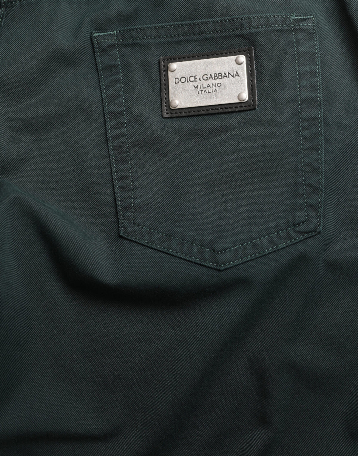 Dolce & Gabbana Grüne Baumwoll-Stretch-Skinny-Denim-Jeans für Männer
