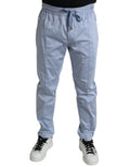 Dolce & Gabbana Hellblaue Baumwoll-Stretch-Jogger-Hose