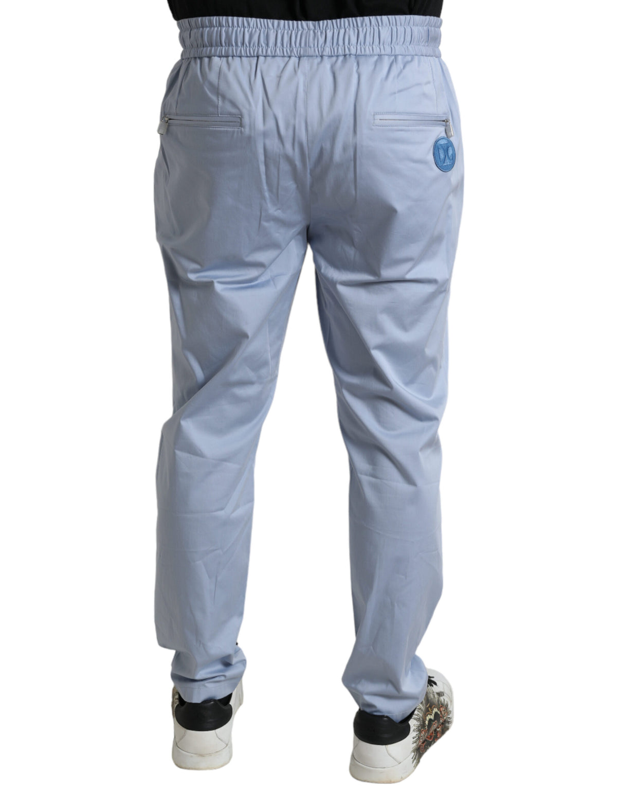 Dolce & Gabbana Hellblaue Baumwoll-Stretch-Jogger-Hose