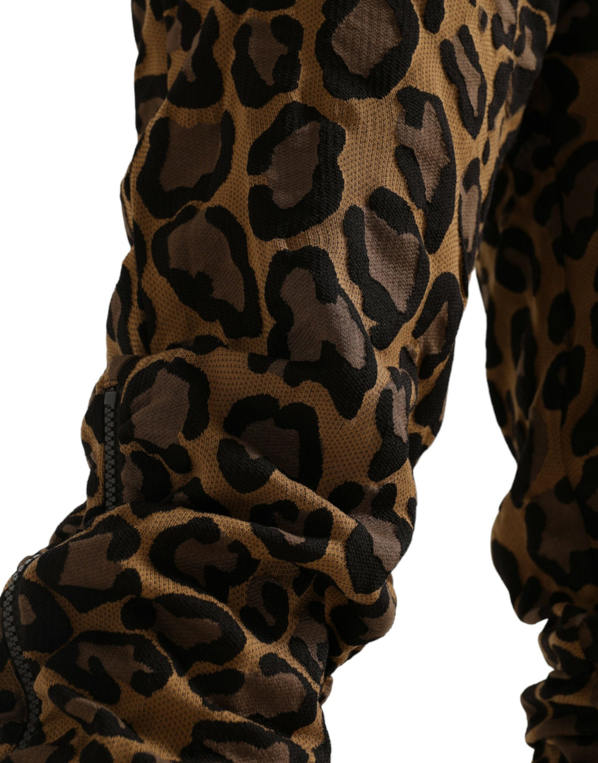 Dolce & Gabbana Braune Leopard-Jacquard-Joggerhose
