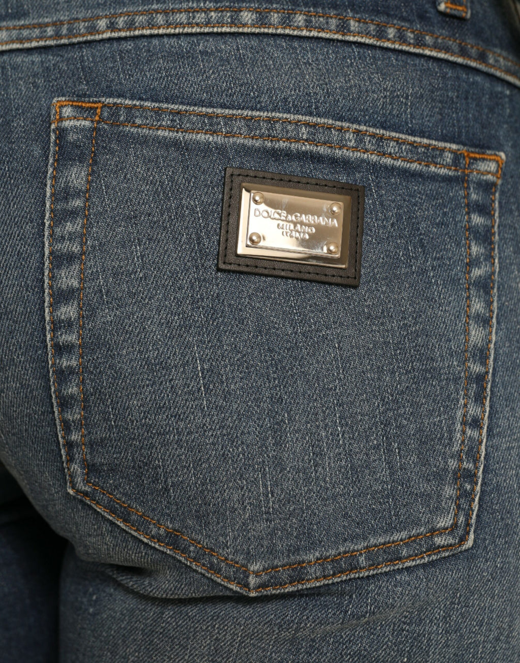 Dolce & Gabbana Blaue BOYFRIEND Mid Waist Denim Jeans aus Baumwolle