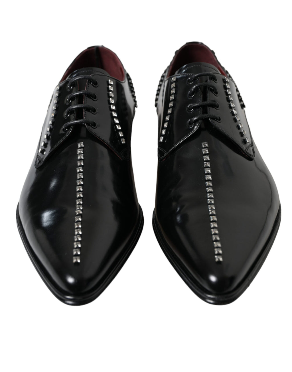 Dolce & Gabbana Schwarze Leder-Abendschuhe mit Kristallbesatz