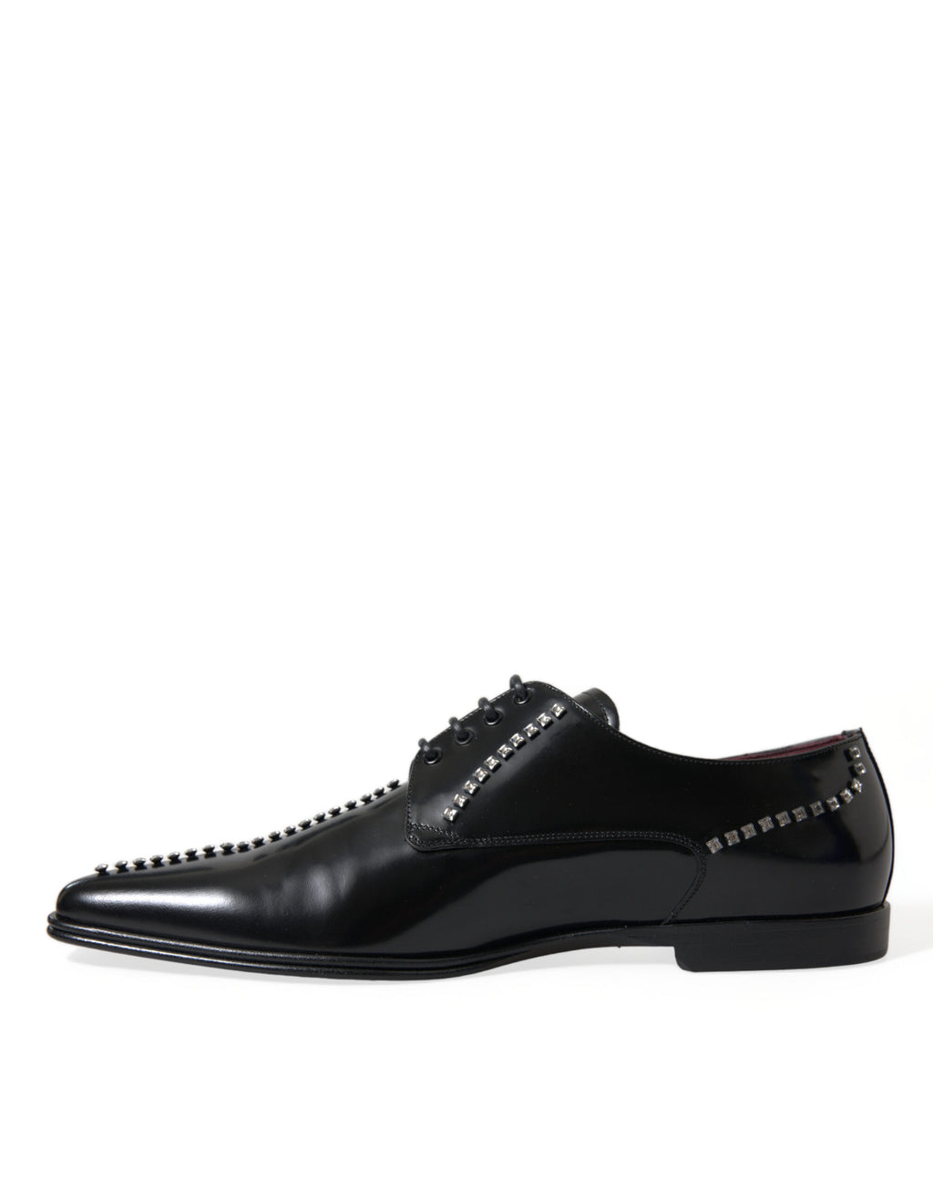 Dolce & Gabbana Schwarze Leder-Abendschuhe mit Kristallbesatz