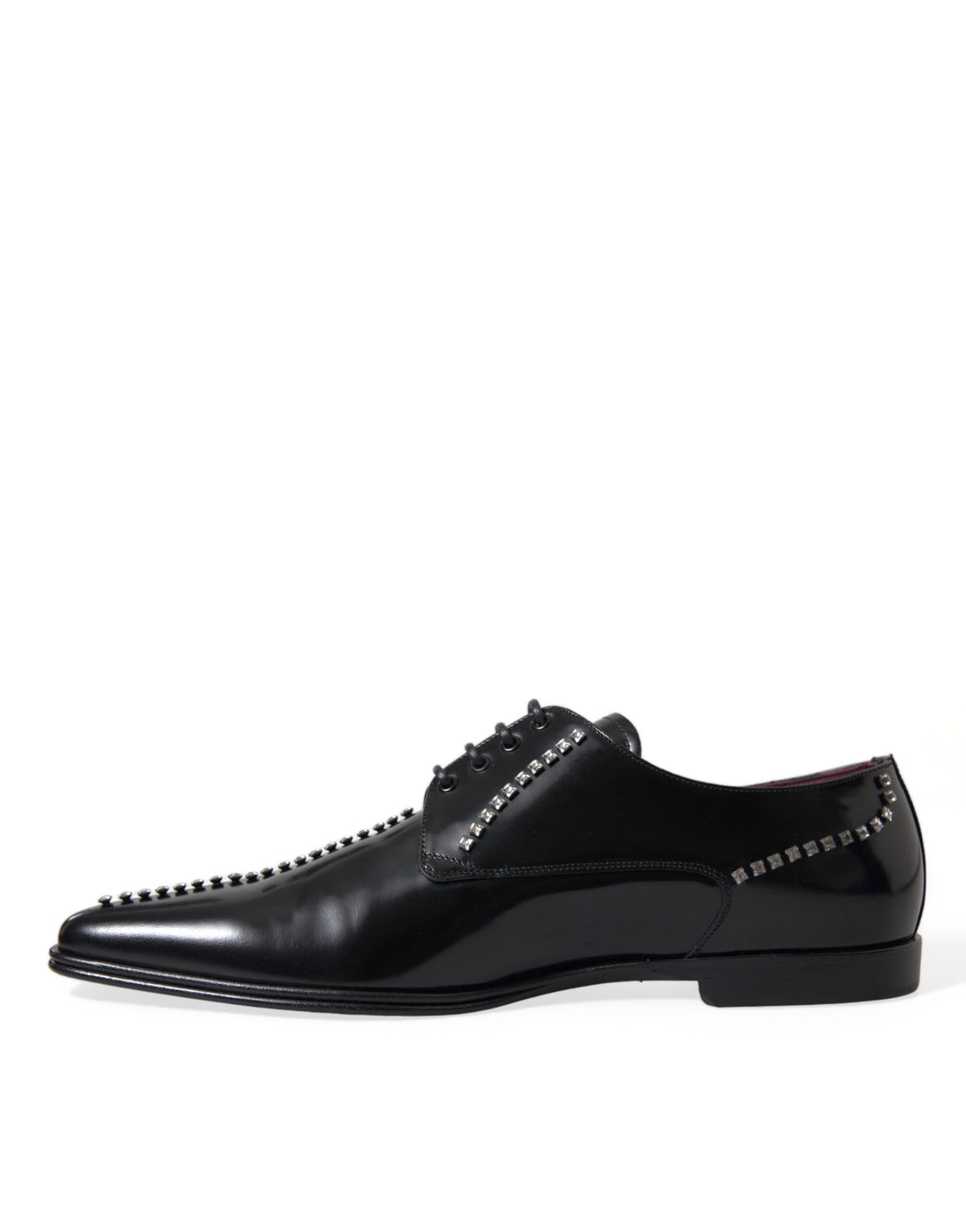 Dolce & Gabbana Schwarze Leder-Abendschuhe mit Kristallbesatz