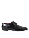 Dolce & Gabbana Schwarze Leder-Abendschuhe mit Kristallbesatz