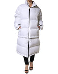 Dolce & Gabbana Weißer Puffer Steppmantel Jacke mit durchgehendem Reißverschluss