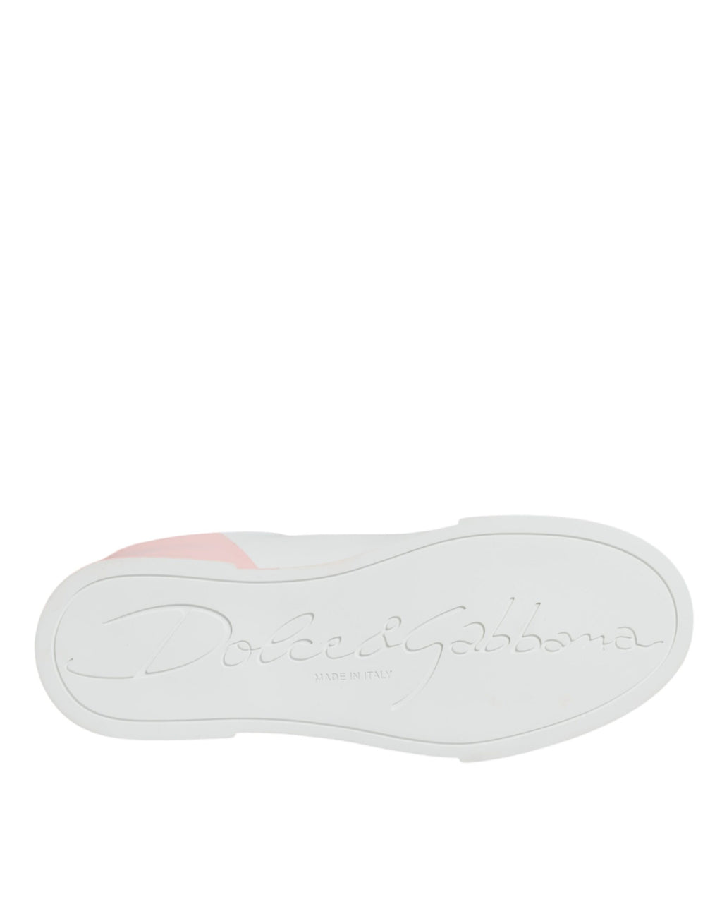 Dolce & Gabbana Weiße und rosafarbene Portofino Low-Top Sneaker