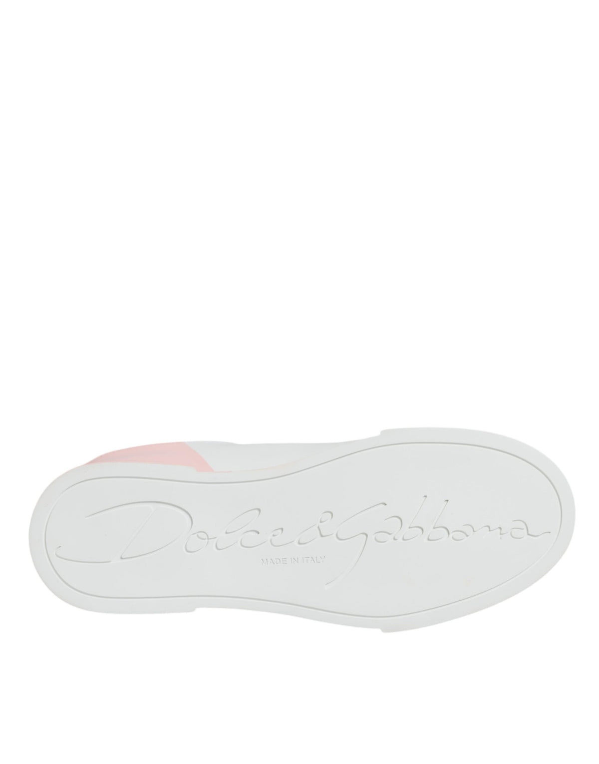 Dolce & Gabbana Weiße und rosafarbene Portofino Low-Top Sneaker