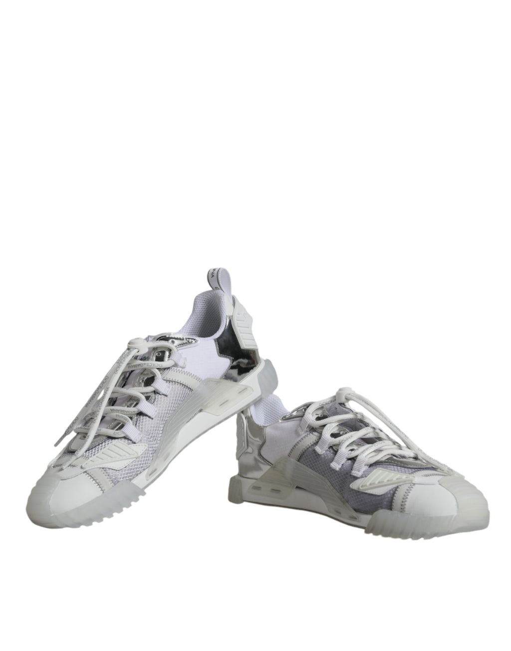 Dolce & Gabbana Weiß Silber Low Top NS1 Turnschuhe Schuhe