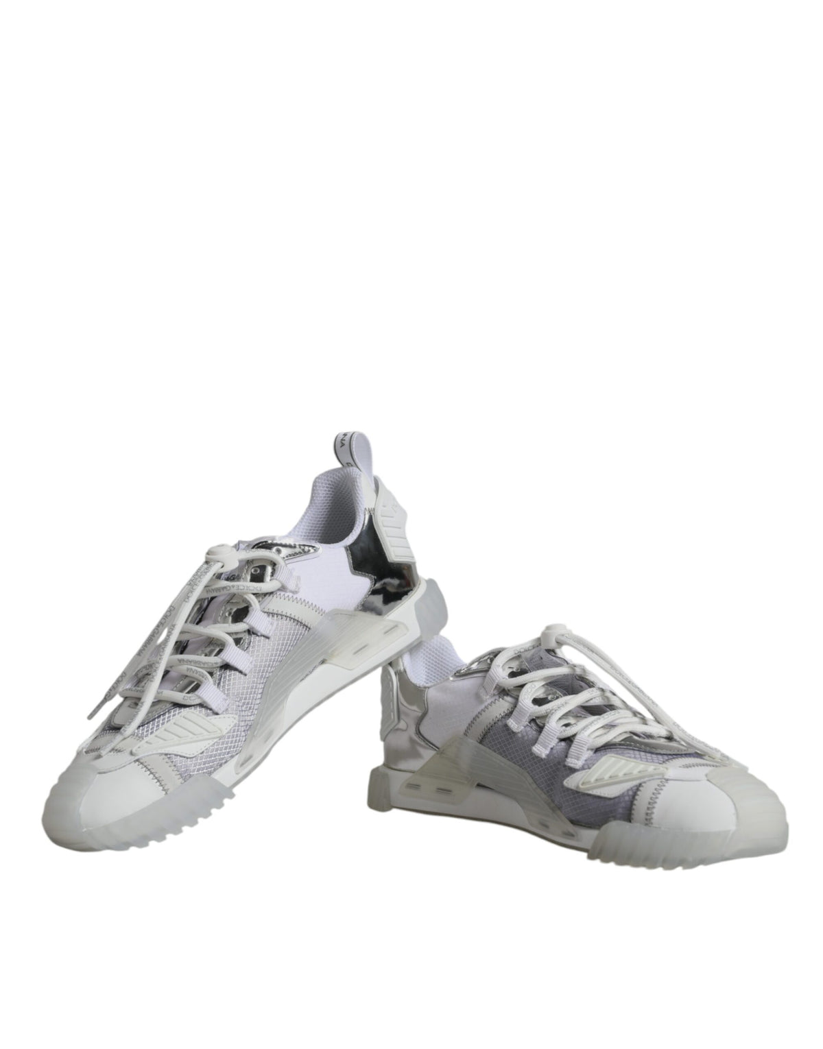Dolce & Gabbana Weiß Silber Low Top NS1 Turnschuhe Schuhe
