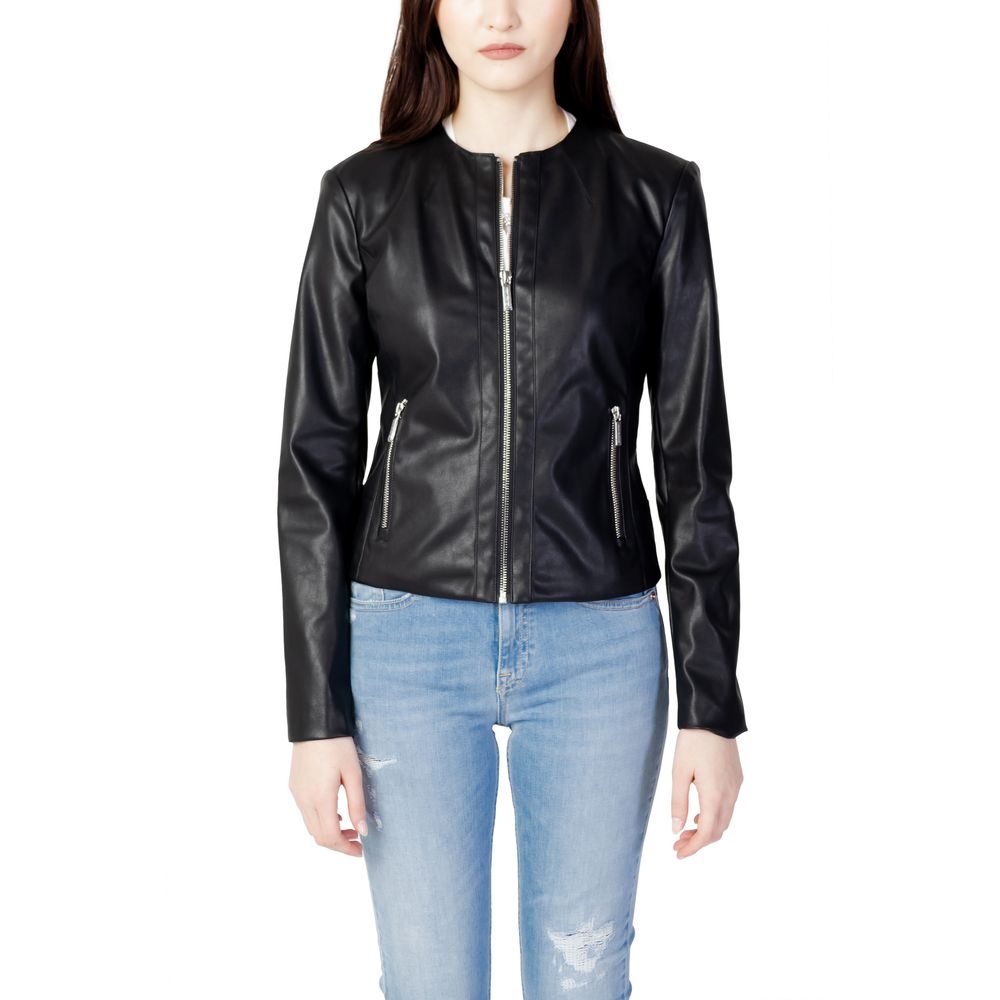 Armani Exchange Schwarze Lederjacke