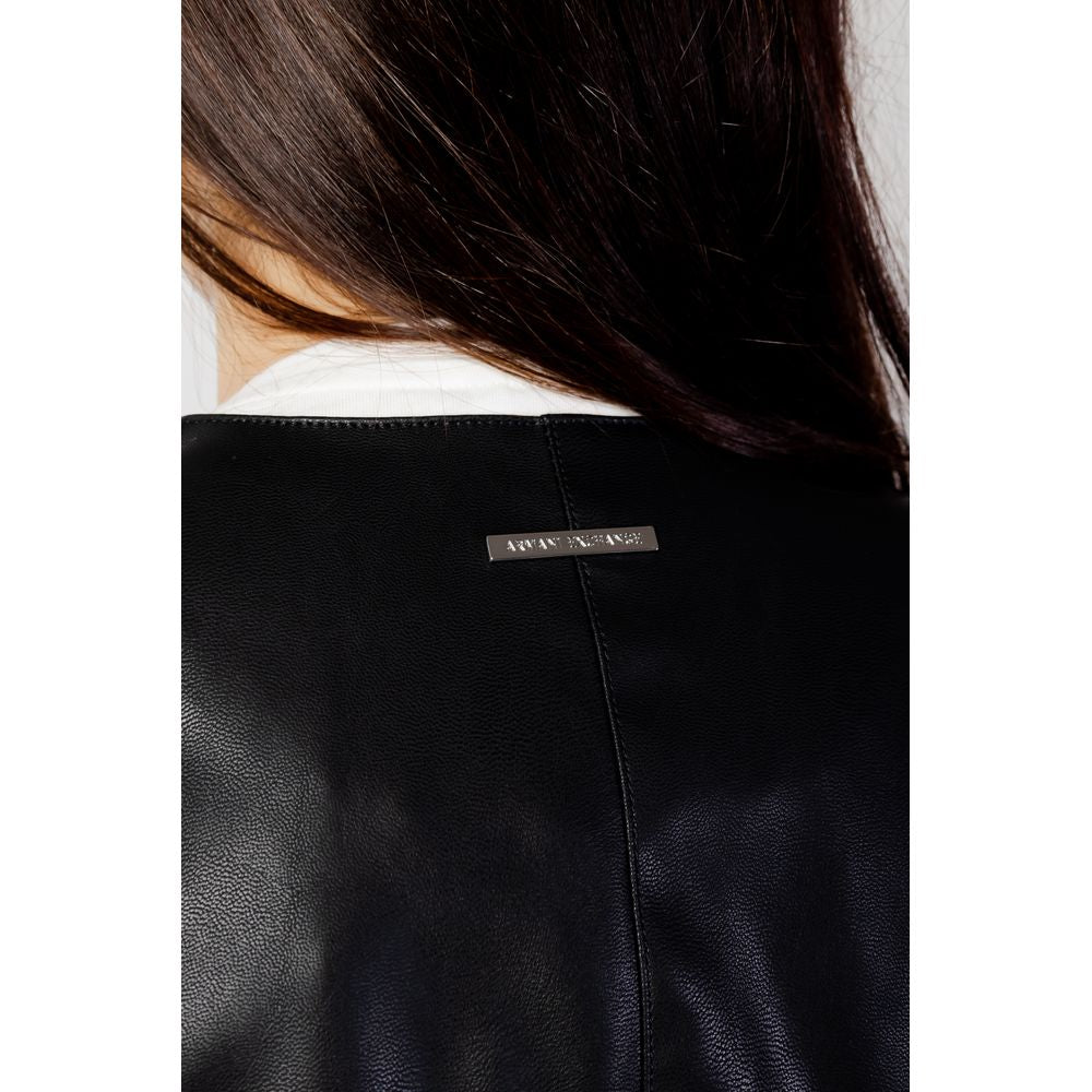 Armani Exchange Schwarze Lederjacke