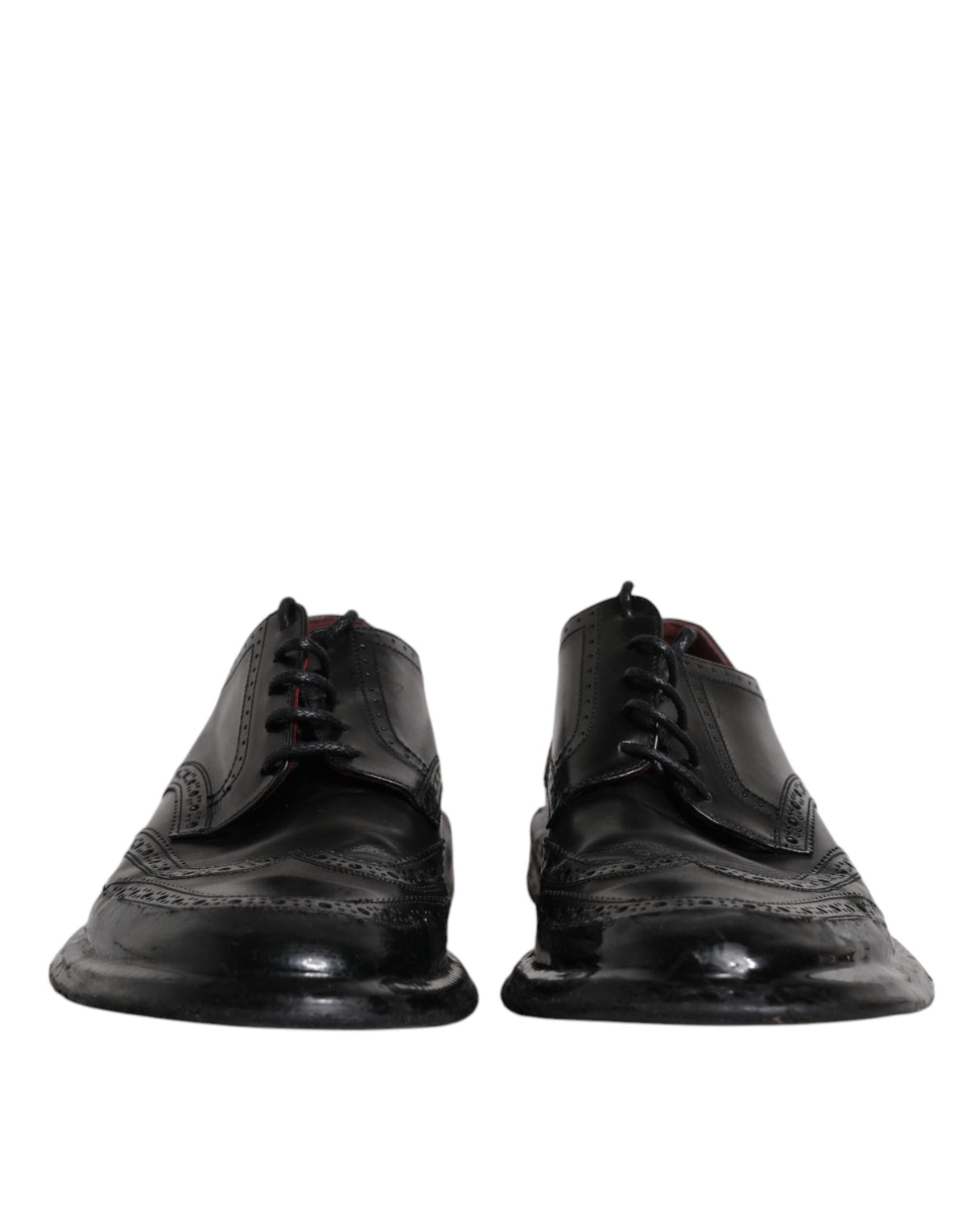 Dolce & Gabbana Schwarzes Leder Derby Wingtip Formelle Schuhe