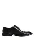 Dolce & Gabbana Schwarzes Leder Derby Wingtip Formelle Schuhe