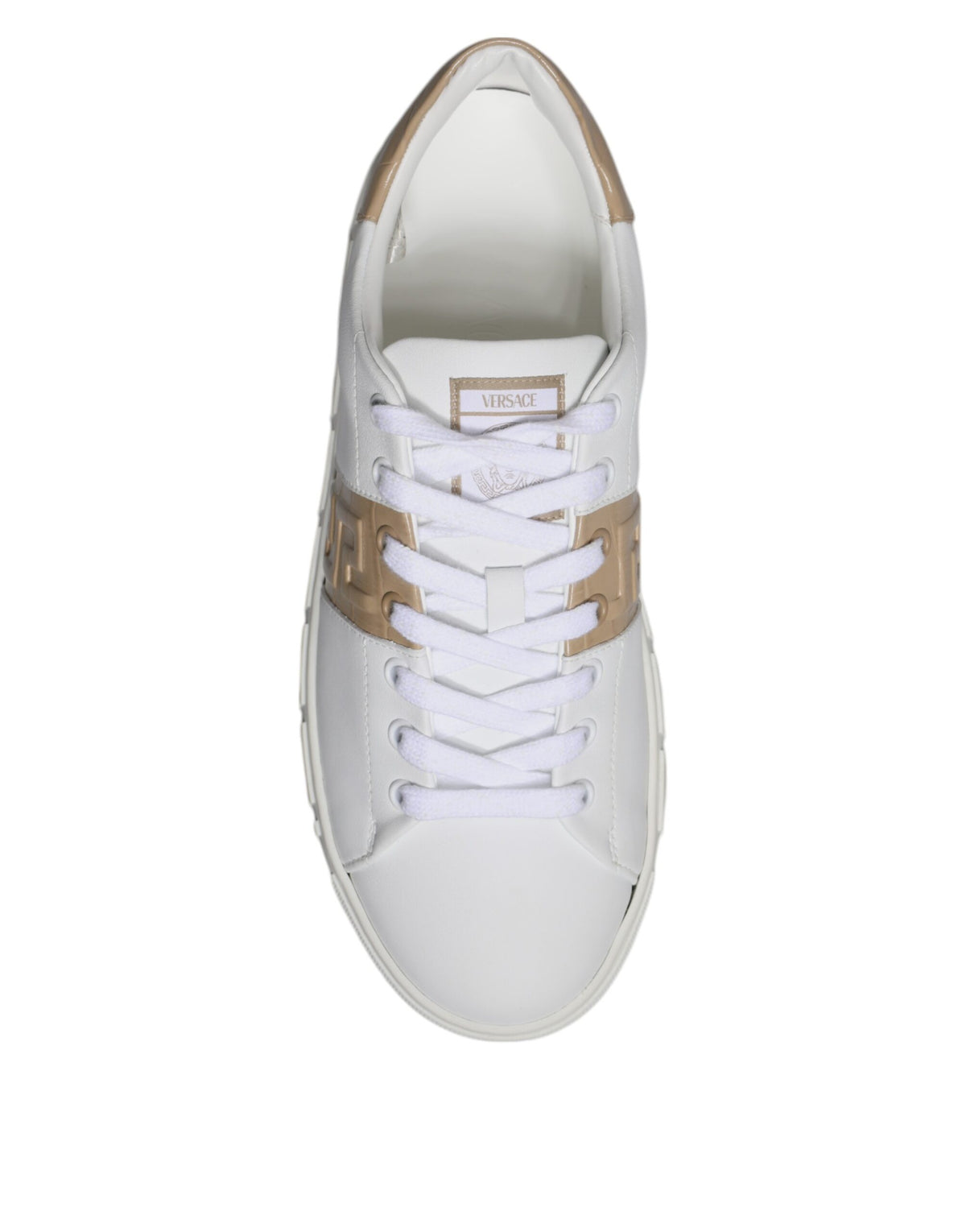 Versace Weiß Braun Greca Print TPU Low Top Männer Turnschuhe Schuhe