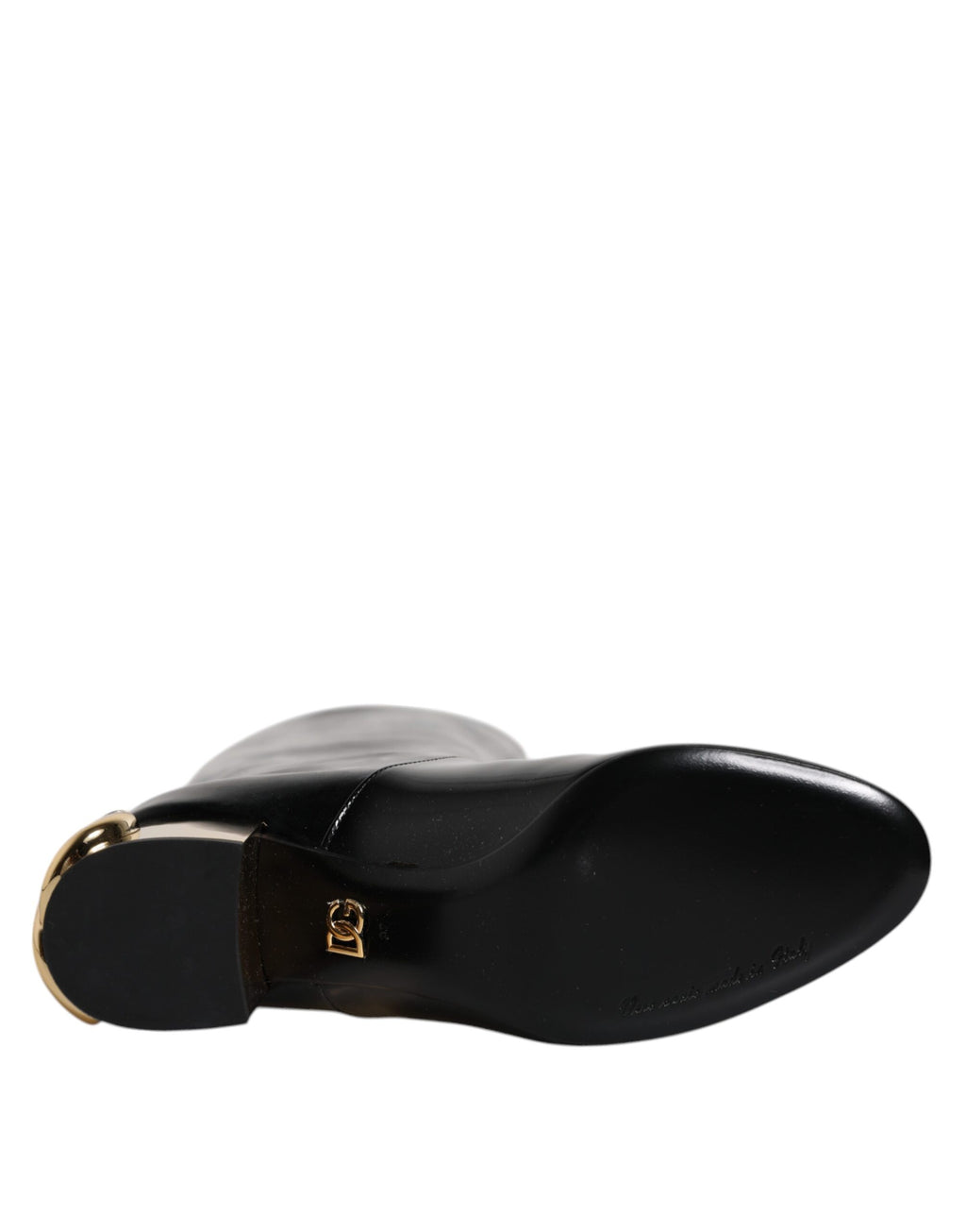 Dolce & Gabbana Schwarze Lackleder Vally High Stiefel Schuhe