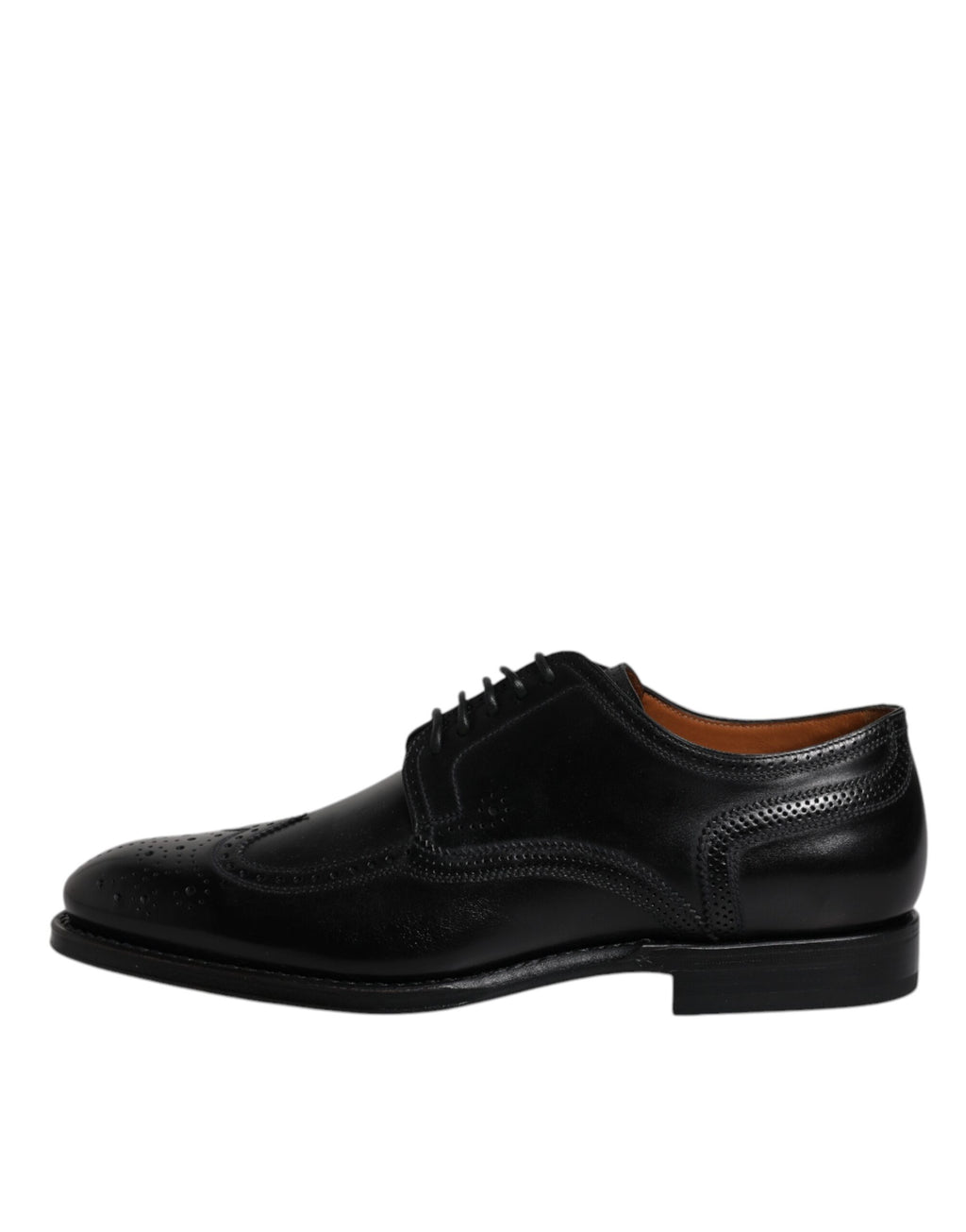 Dolce & Gabbana Schwarzes Leder Derby Wingtip Formelle Schuhe