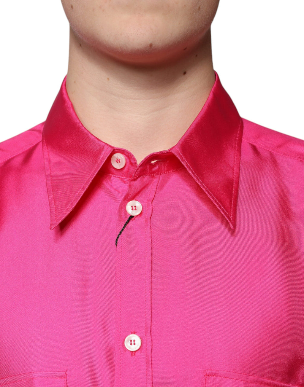 Dolce & Gabbana Rosa Seidenhemd mit Knopfleiste für Männer