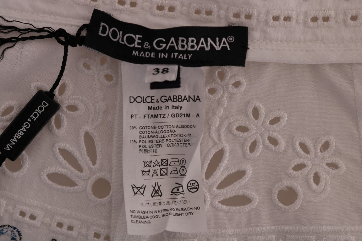 Mulicolor Majolica Cutout Capri Pants