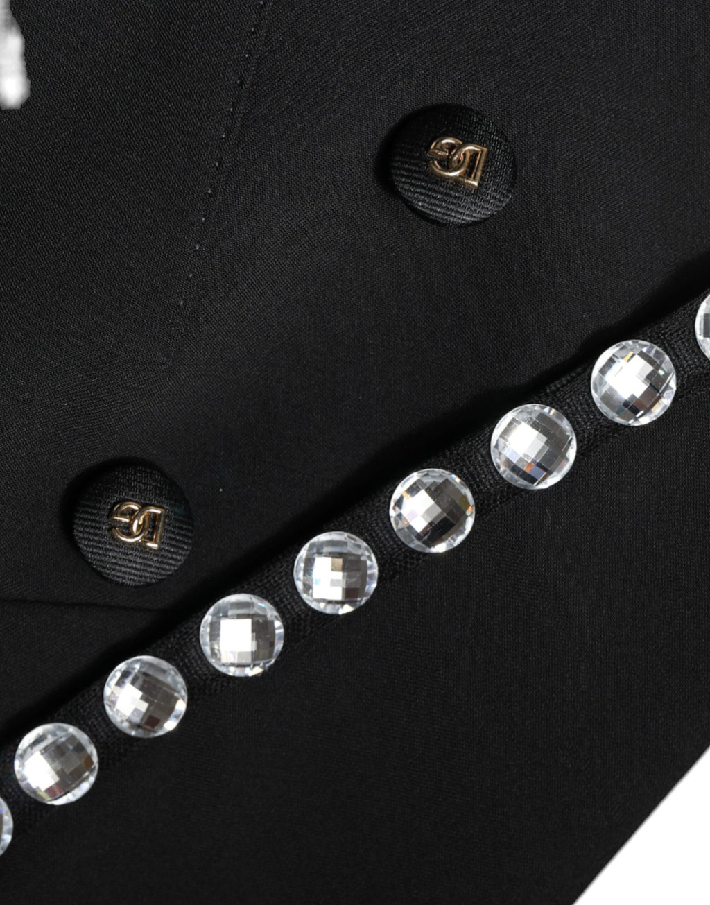 Dolce & Gabbana Schwarzer Crystal Double Breasted Blazer Jacke