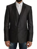 Dolce & Gabbana Grauer MARTINI 2 Stück Weste Mantel Blazer