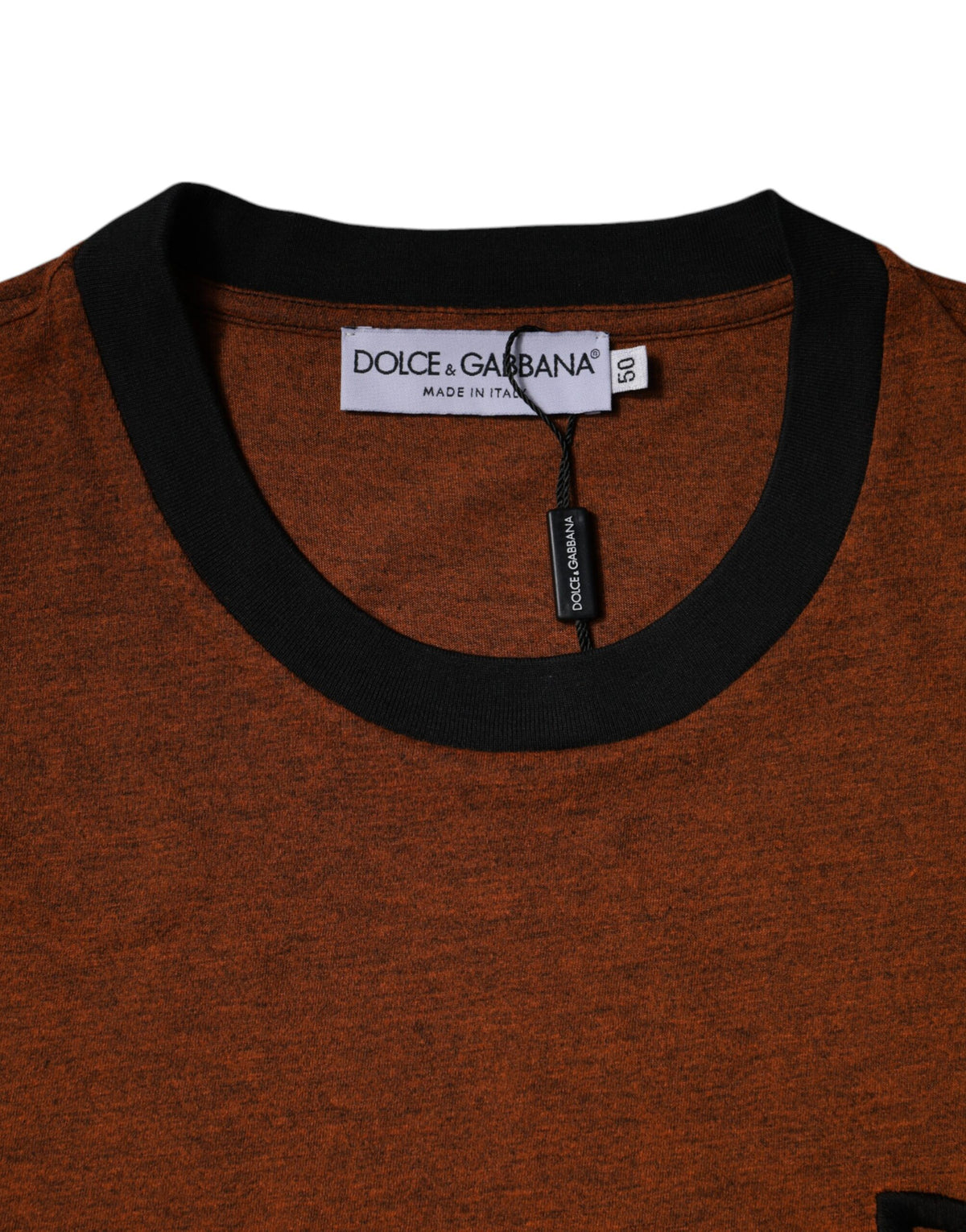 Dolce & Gabbana Braunes DG Logo Polyester T-Shirt mit Rundhalsausschnitt