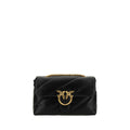 PINKO Schwarze Bos Taurus Kalbsleder Schultertasche