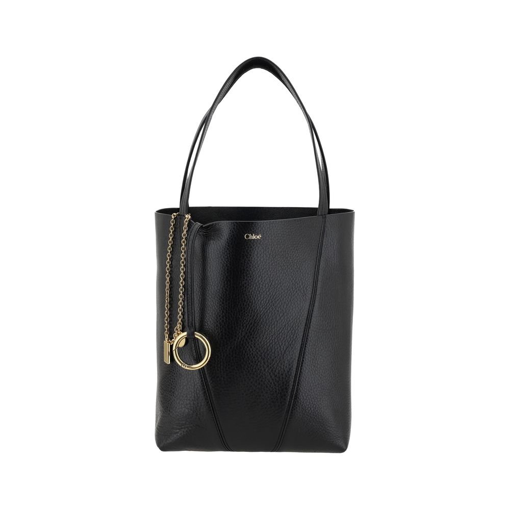 Chloé Schwarze Bos Taurus Kalbsleder Schultertasche
