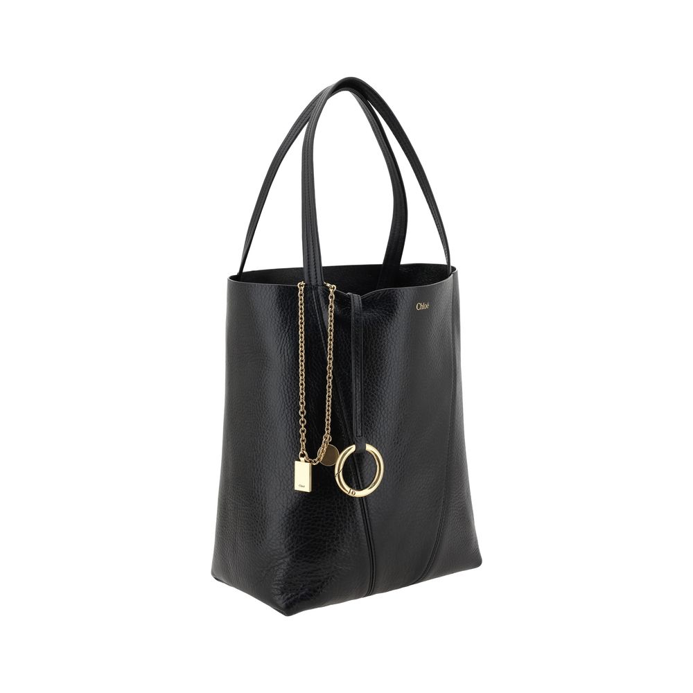 Chloé Schwarze Bos Taurus Kalbsleder Schultertasche