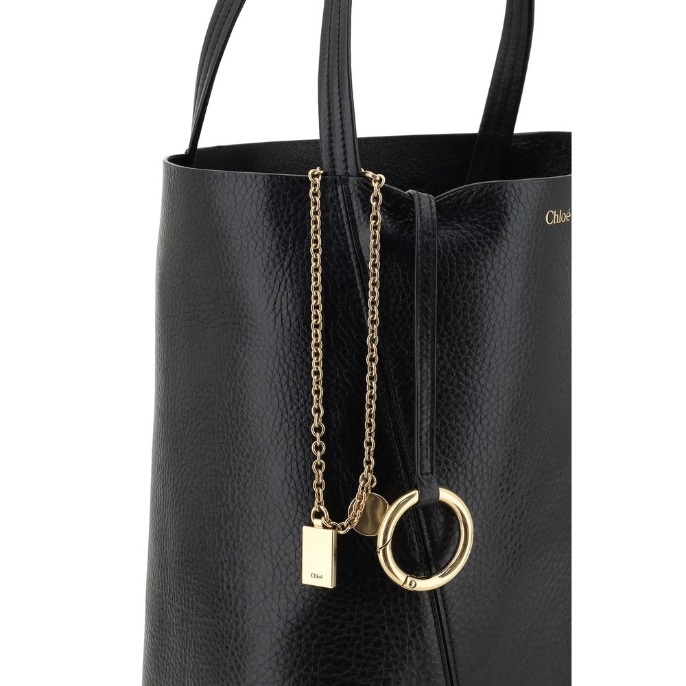 Chloé Schwarze Bos Taurus Kalbsleder Schultertasche