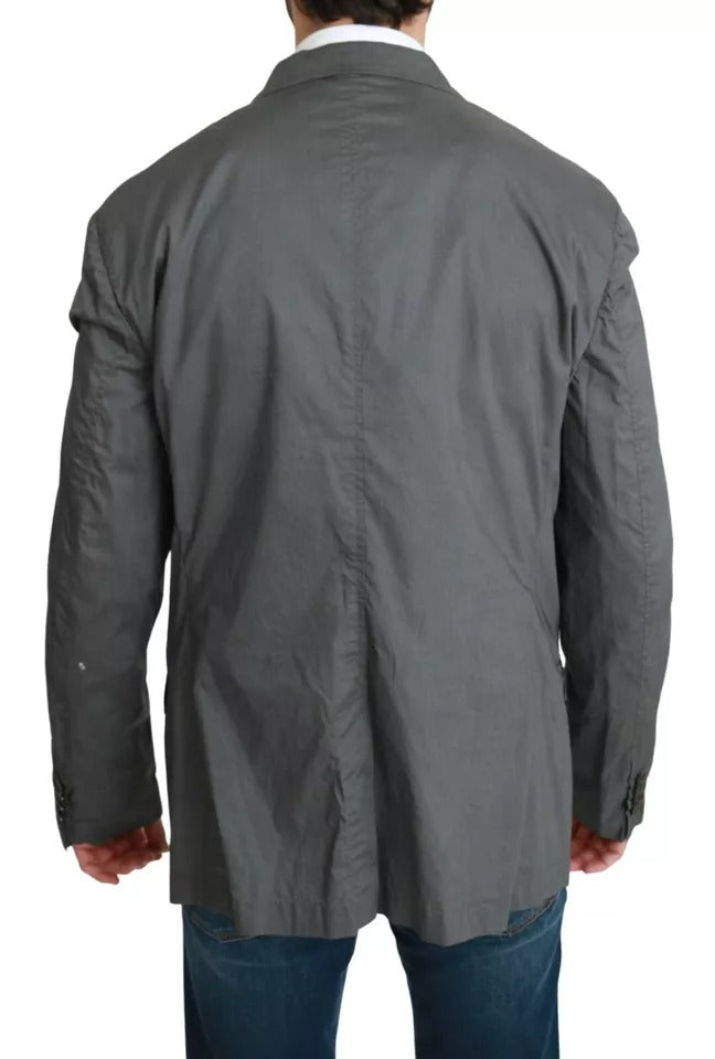 Dolce & Gabbana Grauer einreihiger formeller Blazer aus Baumwolle