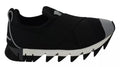 Dolce & Gabbana Schwarzer Hai Neopren Stretch Turnschuhe Schuhe
