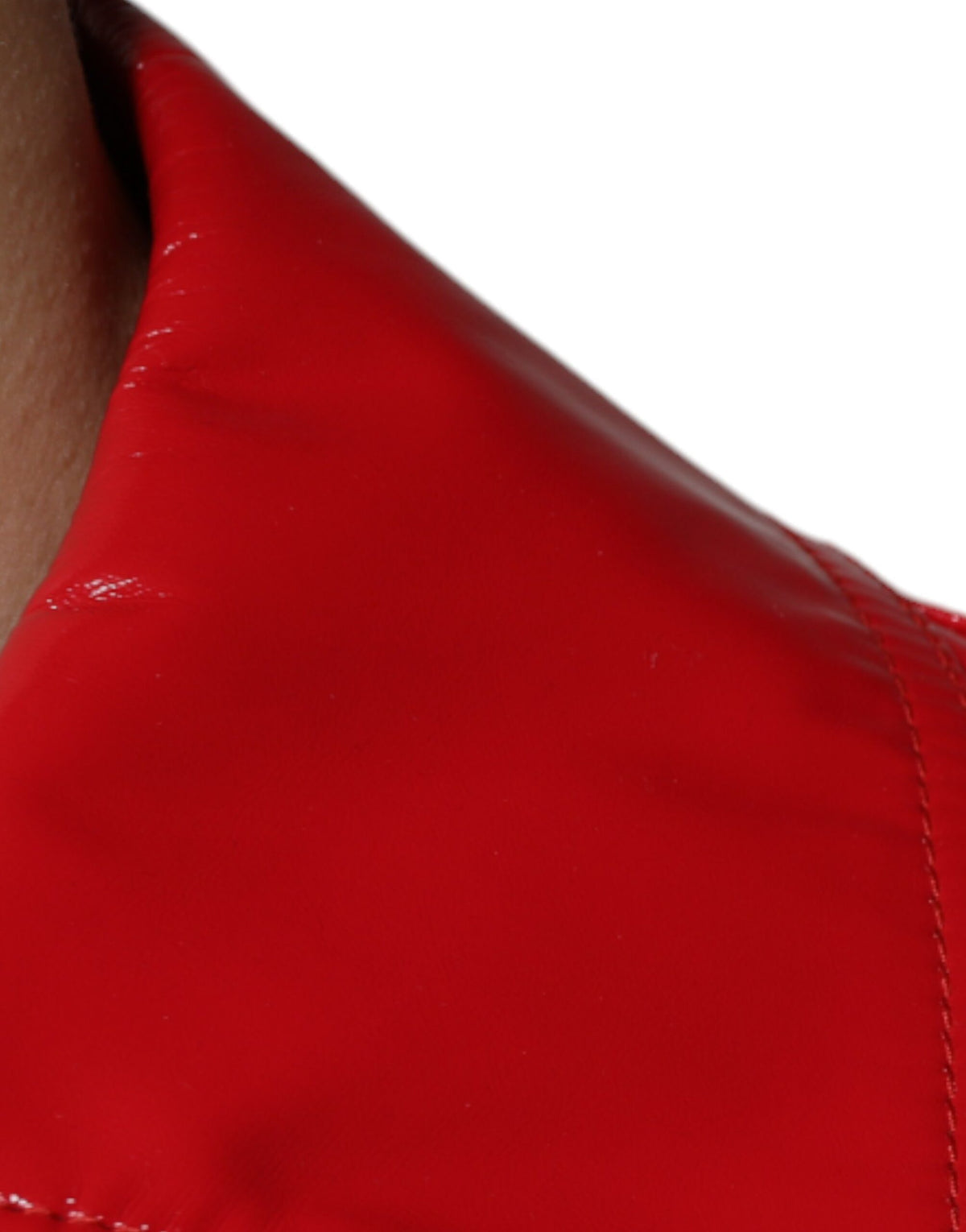 Dolce & Gabbana Rote Polyester-Knopfleiste Jacke mit Kragen