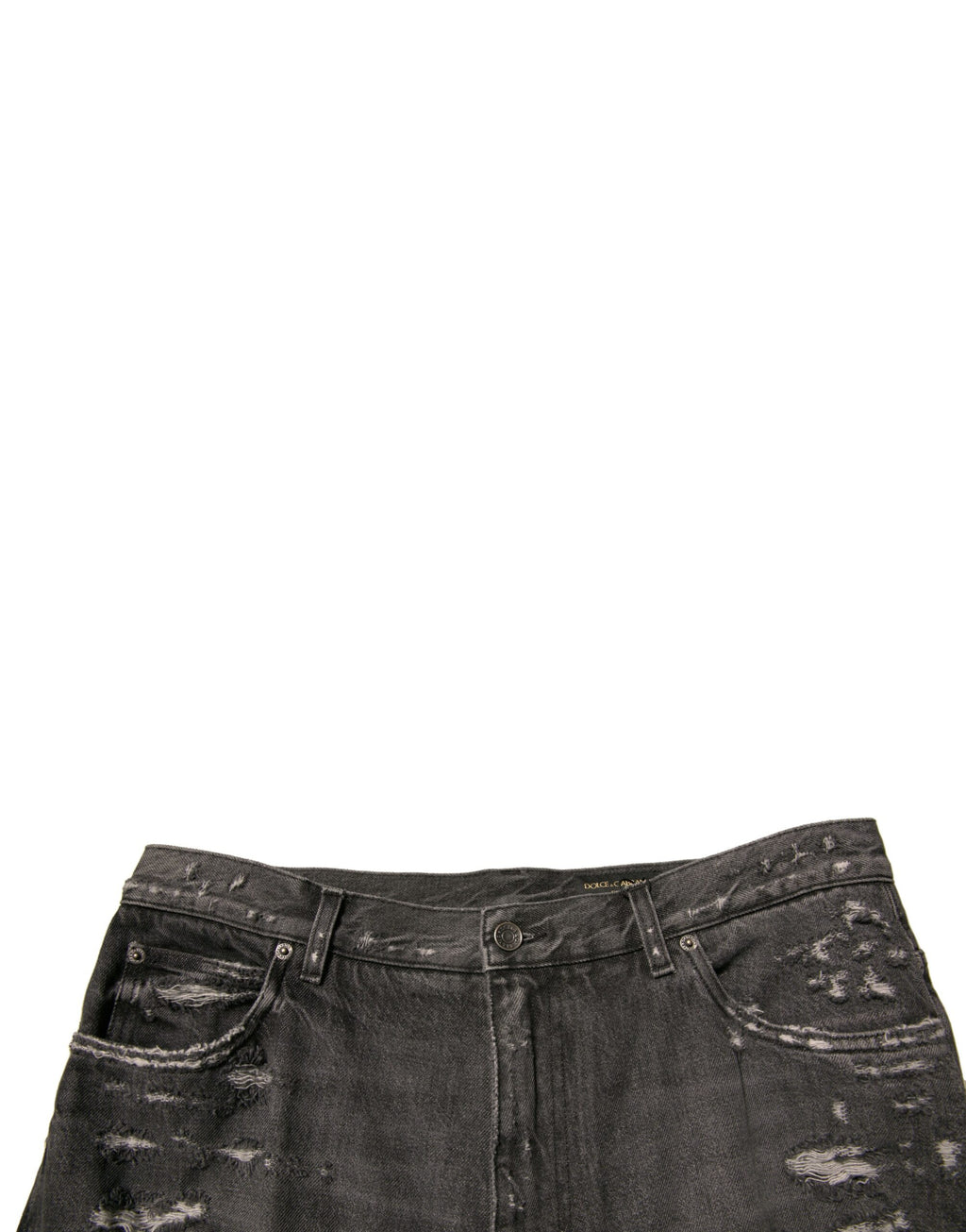 Dolce & Gabbana Graue zerfledderte Baumwolle gerade Männer Denim Jeans