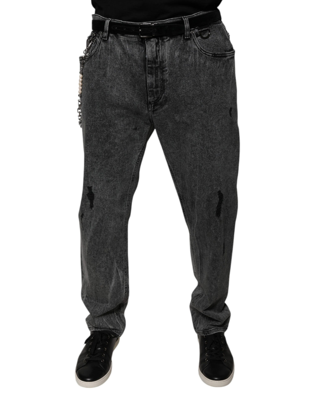 Dolce & Gabbana Dunkelgraue Skinny Denim Jeans aus Baumwolle