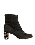 Dolce & Gabbana Schwarze verschönerte Absatzstiefel Schuhe