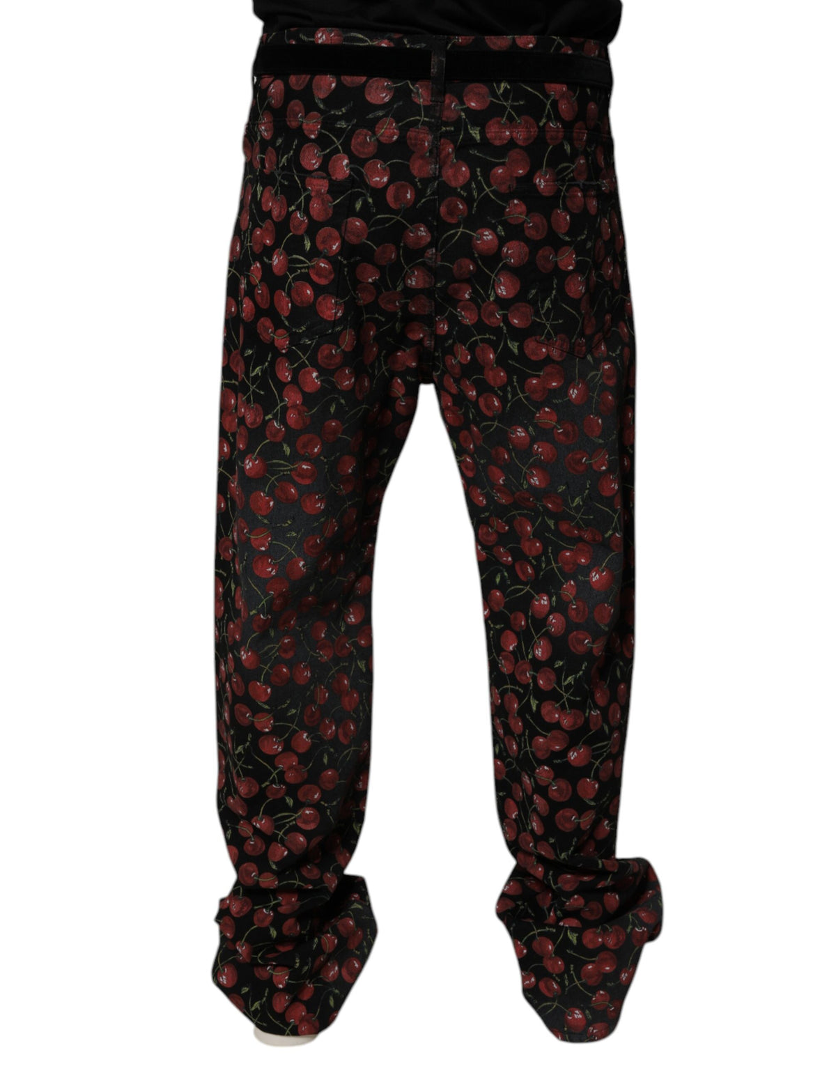 Dolce & Gabbana Schwarze Kirsche Baumwolle Gerade Männer Denim Jeans