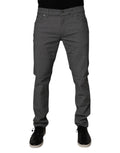 Dolce & Gabbana Graue Baumwoll-Stretch-Skinny-Denim-Jeans