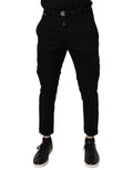Dolce & Gabbana Schwarze Baumwoll-Stretch-Cargo-Denim-Jeans