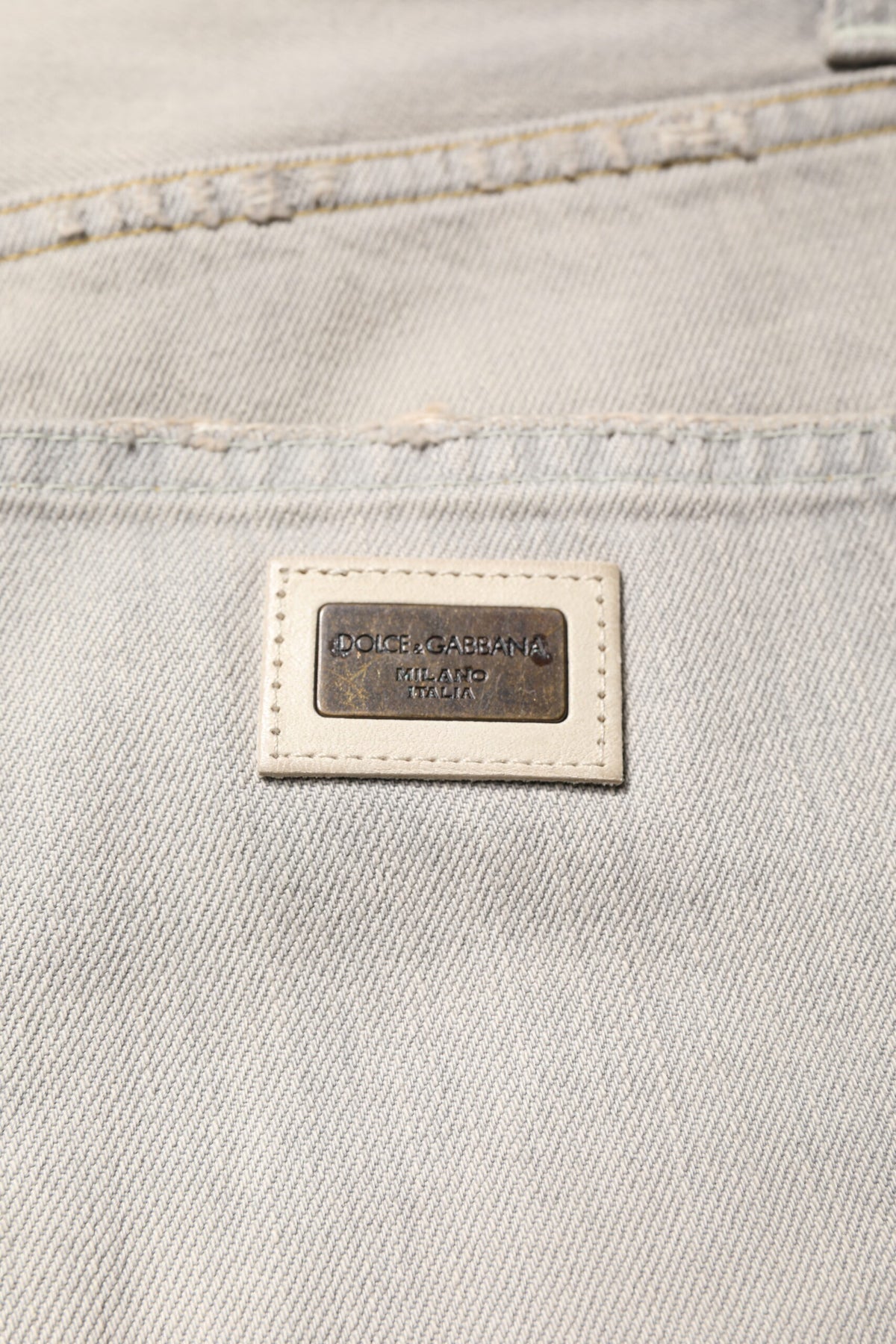 Dolce & Gabbana Hellgraue Skinny Denim Jeans aus Baumwolle