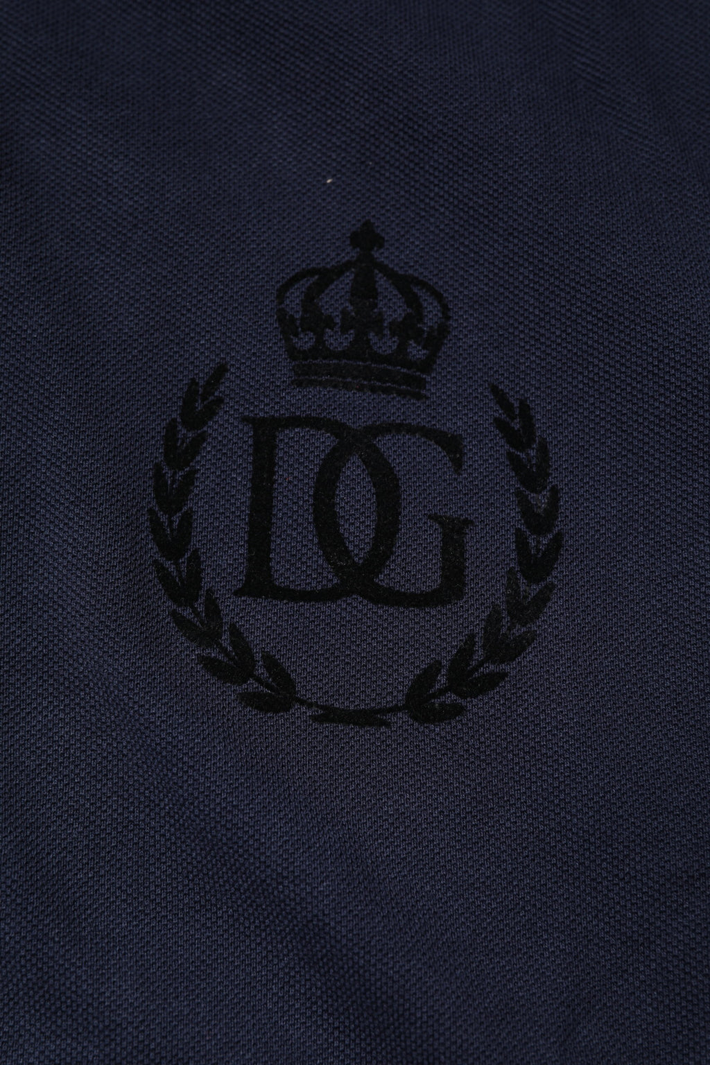 Dolce & Gabbana Dunkelblaues Baumwollkronen-Polo-T-Shirt mit Kragen