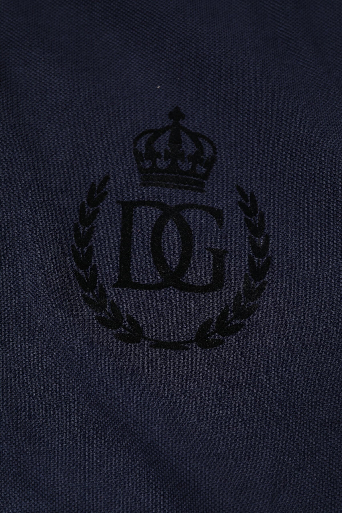 Dolce & Gabbana Dunkelblaues Baumwollkronen-Polo-T-Shirt mit Kragen