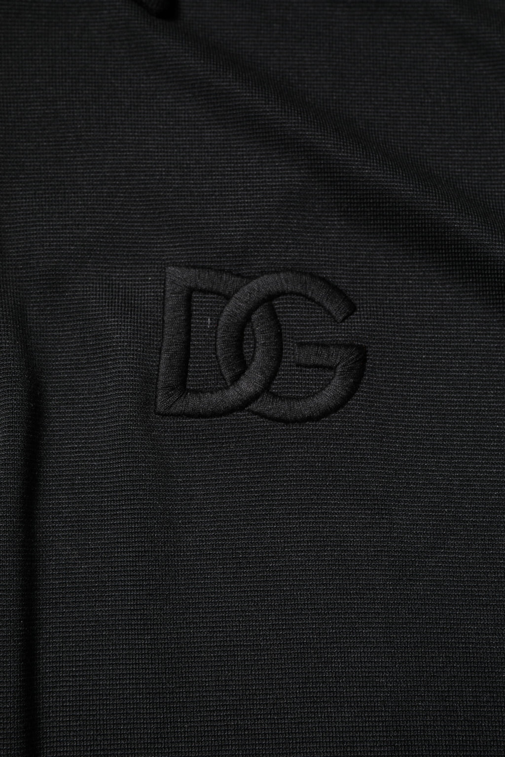 Dolce & Gabbana Schwarzes Polyester DG Logo Poloshirt mit Kragen
