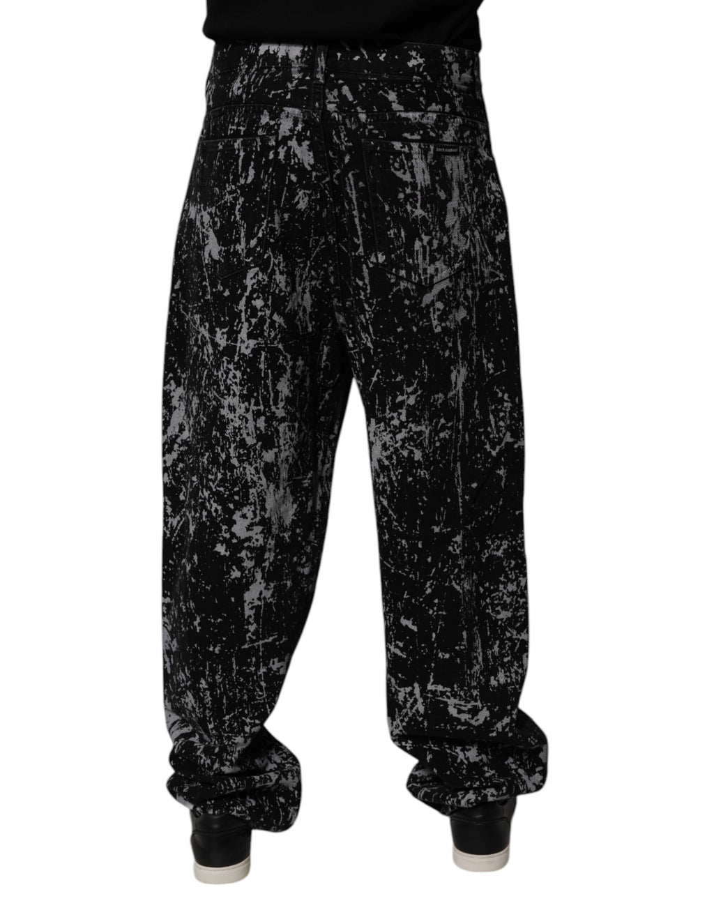 Dolce & Gabbana Schwarze Krawattenfärbung Baumwolle gerade Männer Denim Jeans