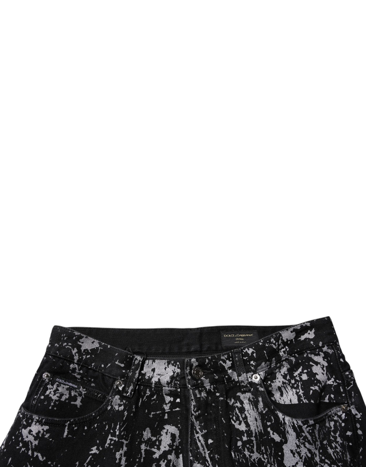 Dolce & Gabbana Schwarze Krawattenfärbung Baumwolle gerade Männer Denim Jeans