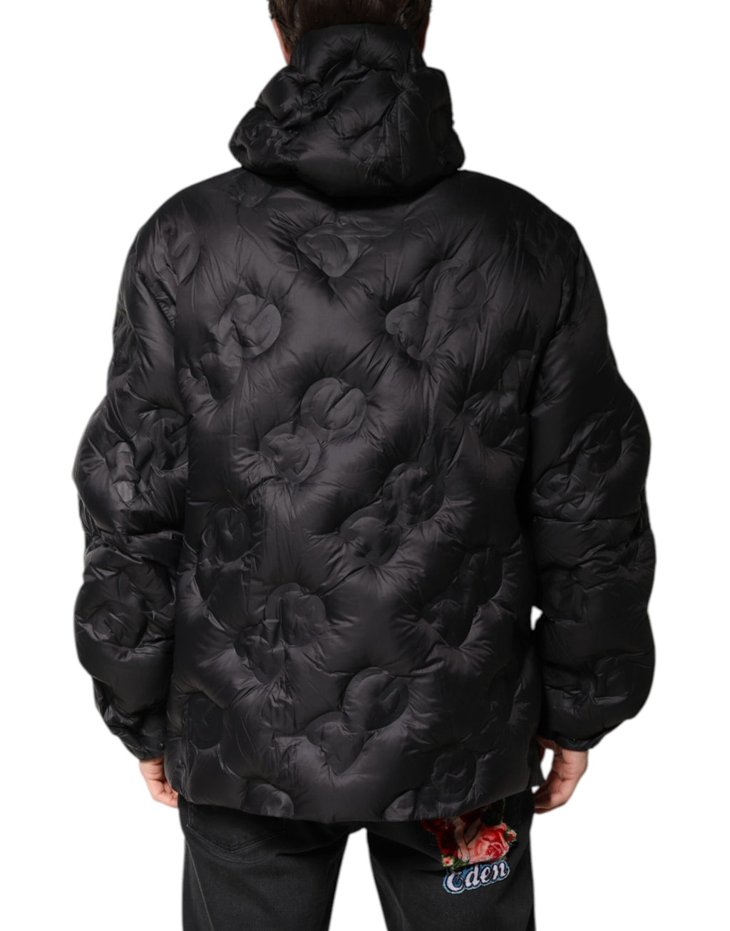 Dolce & Gabbana Schwarzer Kapuzen-Parka-Mantel Winterjacke