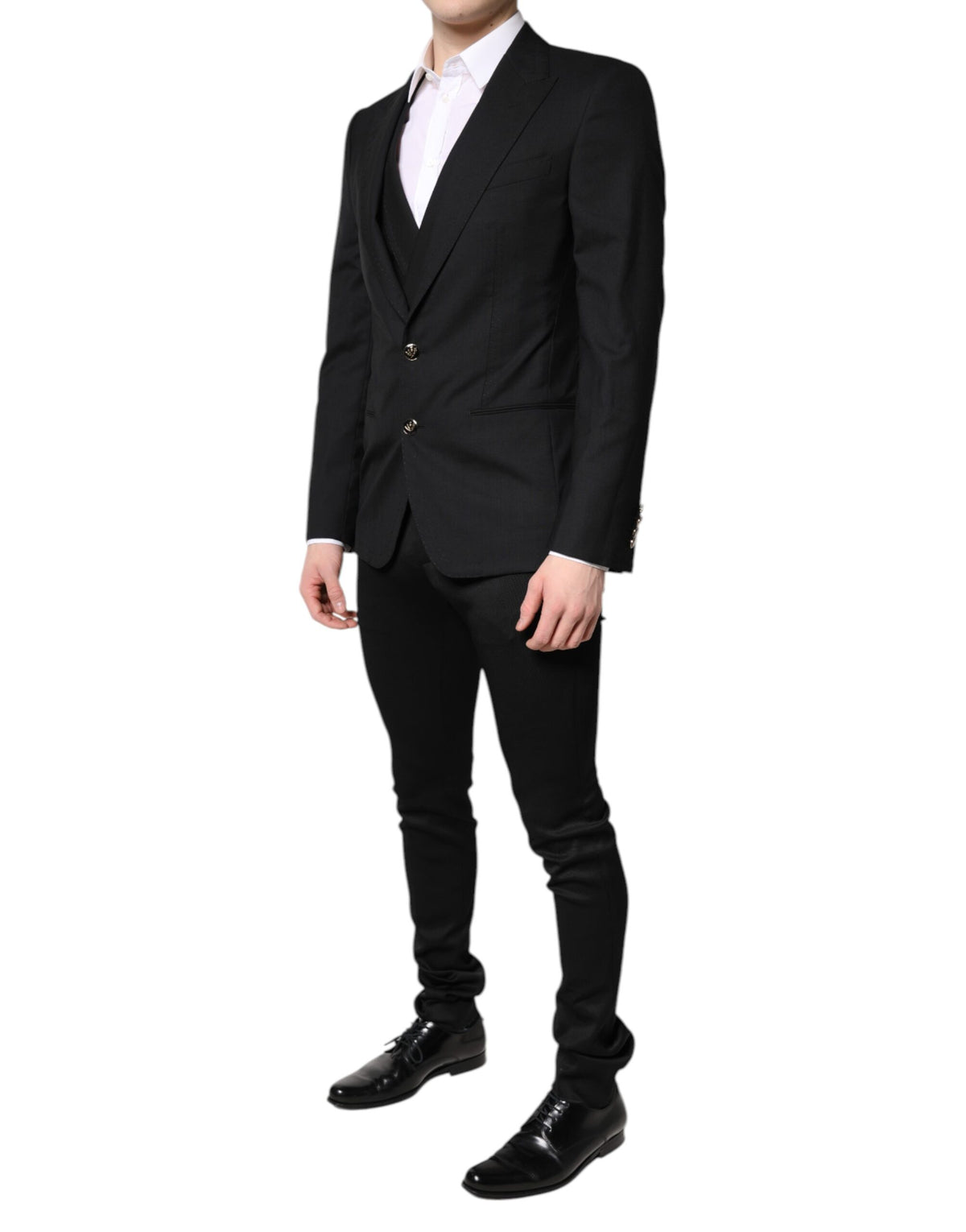 Dolce & Gabbana Schwarzer einreihiger formeller Blazer mit Weste