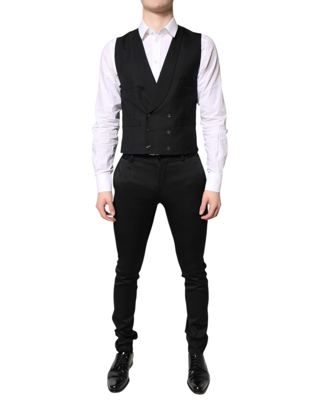 Dolce & Gabbana Schwarzer einreihiger formeller Blazer mit Weste